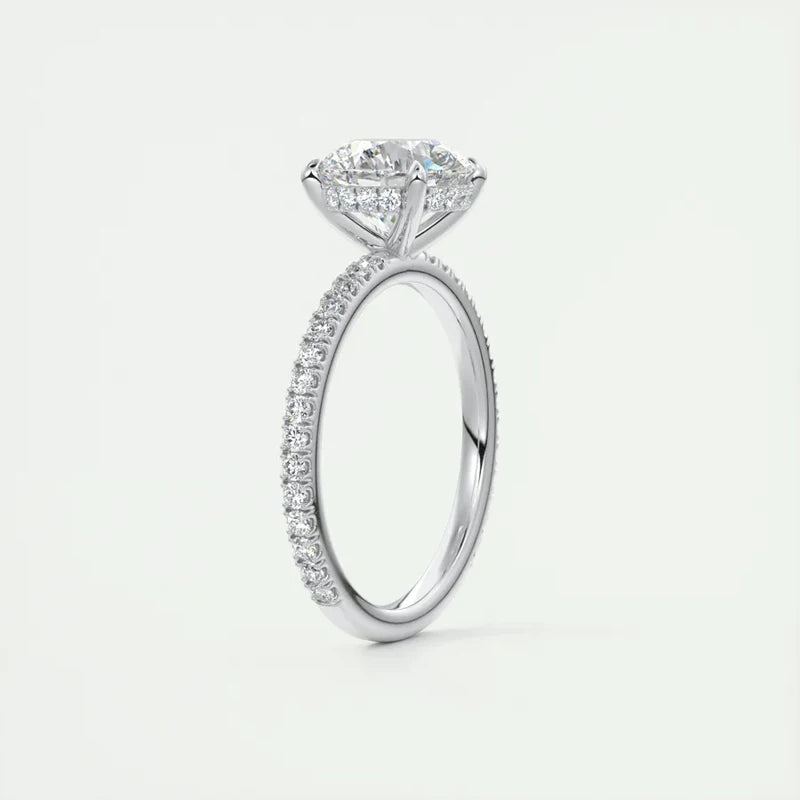 Classic Sparkling White Gold Moissanite Promise Ring