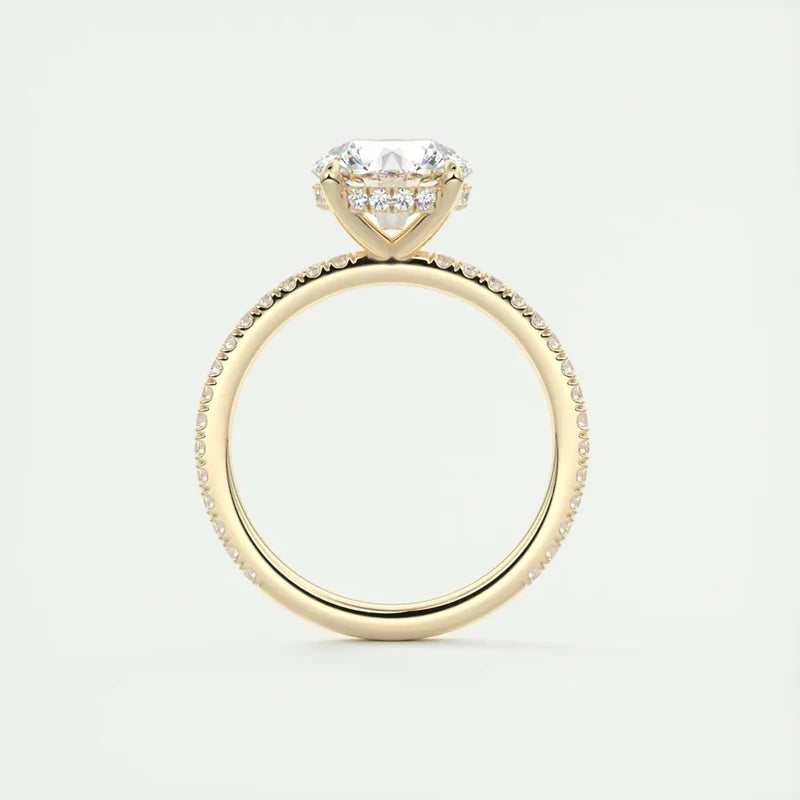 Classic Sparkling Yellow Gold Moissanite Promise Ring