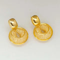Shop Glam Sleek vintage round dangle earrings for women. Bold statement jewelry with an elegant design, perfect for parties, weddings and everyday style.