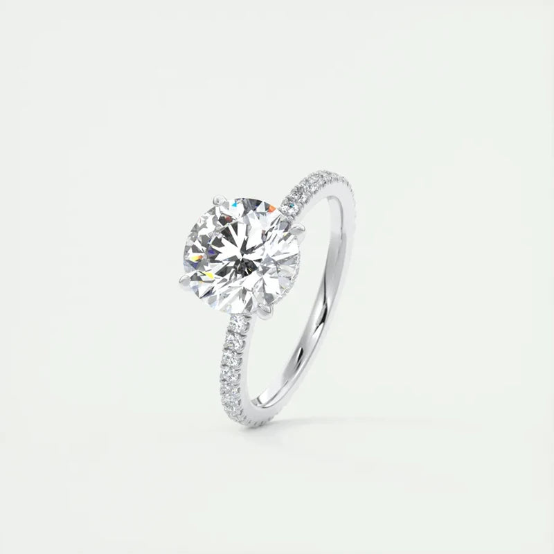 Classic Sparkling White Gold Moissanite Promise Ring