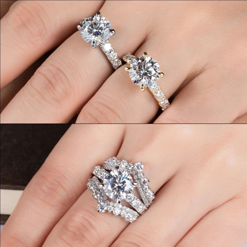 Introducing the **Sparkling Round Cut Moissanite Ring** by *Glam Sleek* – a timeless symbol of love and elegance. Featuring a brilliant round-cut moissanite gemstone, this ring sparkles with unmatched fire and clarity, perfect for promise, engagement, wedding, or anniversary celebrations. Expertly crafted with a sleek band, it combines modern sophistication with enduring charm, making it a radiant reminder of your everlasting commitment.
