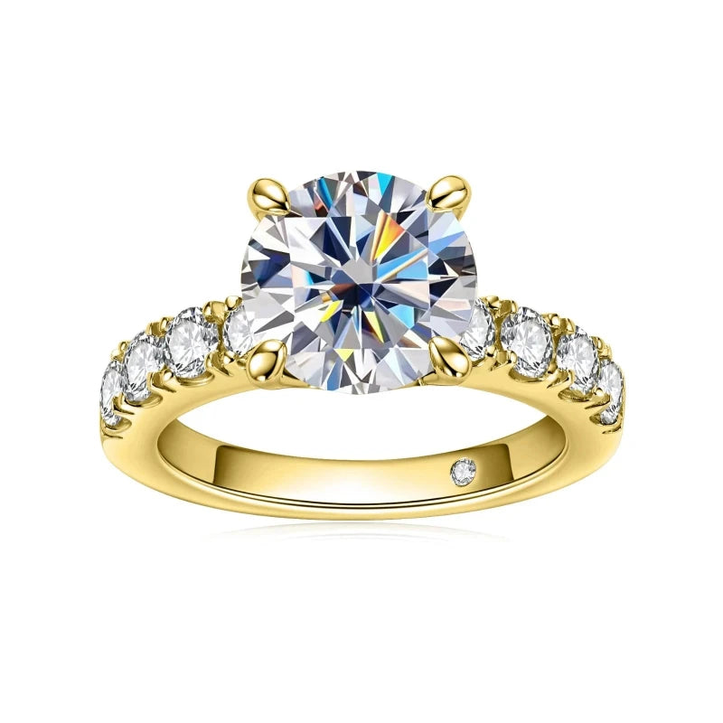 Introducing the **Sparkling Round Cut Moissanite Ring** by *Glam Sleek* – a timeless symbol of love and elegance. Featuring a brilliant round-cut moissanite gemstone, this ring sparkles with unmatched fire and clarity, perfect for promise, engagement, wedding, or anniversary celebrations. Expertly crafted with a sleek band, it combines modern sophistication with enduring charm, making it a radiant reminder of your everlasting commitment.