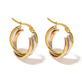 Shop trendy stainless steel U-shaped twisted hoop earrings for women at Glam Sleek. Stylish, versatile earrings perfect for everyday, party and elegant looks.